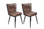 Hanah Home Kuśaklı-233 V4 Juego de 4 Sillas de Terciopelo y Metal, Marron Claro y Negro